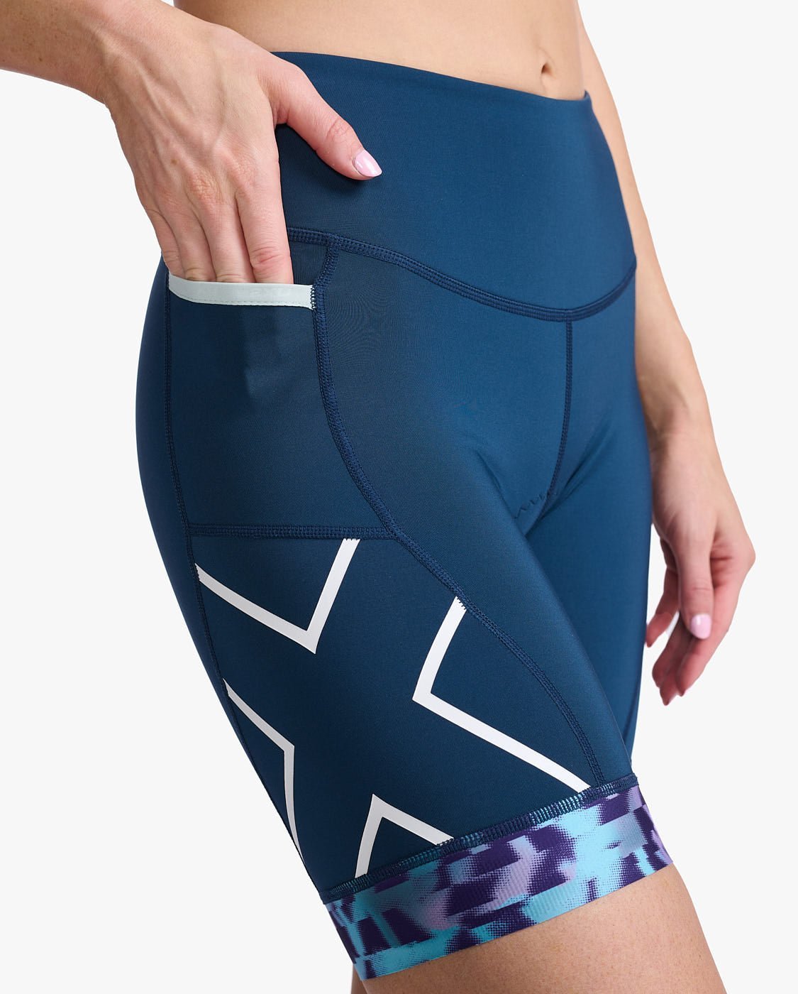 2XU South Africa - Womens Core 7 Inch Tri Short - Moonlight/White