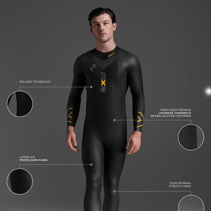 2XU South Africa - Men's Propel:1 Wetsuit - Black/Black Ambition