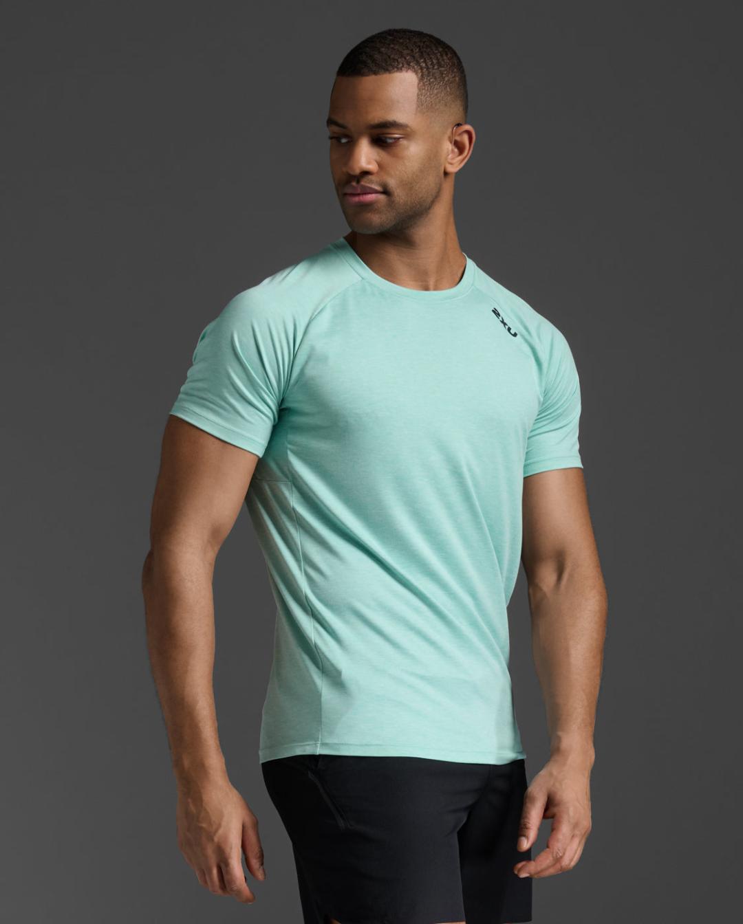 2XU South Africa - Men's Motion Tee - Aqua / Jupiter