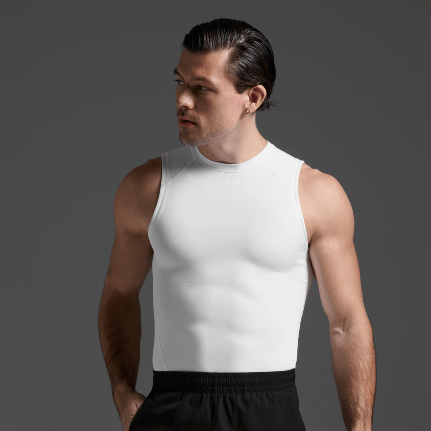 2XU South Africa - Men's Core Compression Sleeveless - White / White