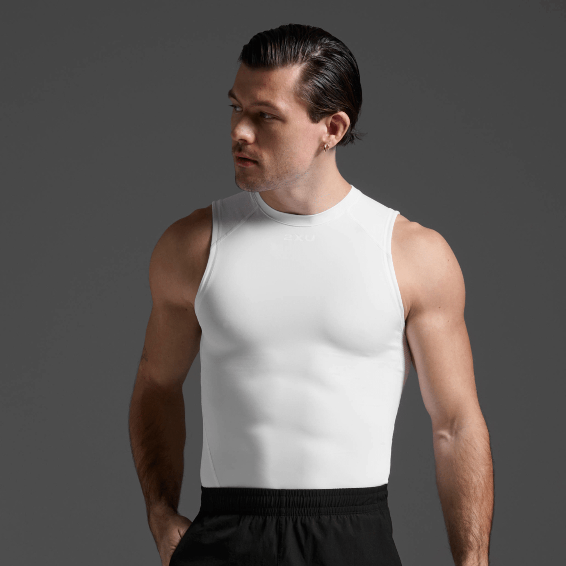 2XU South Africa - Men's Core Compression Sleeveless - White / White