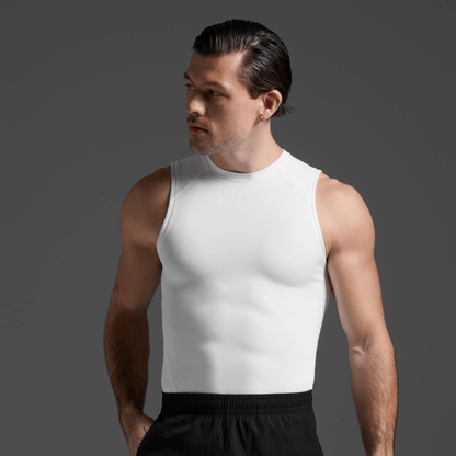 2XU South Africa - Men's Core Compression Sleeveless - White / White