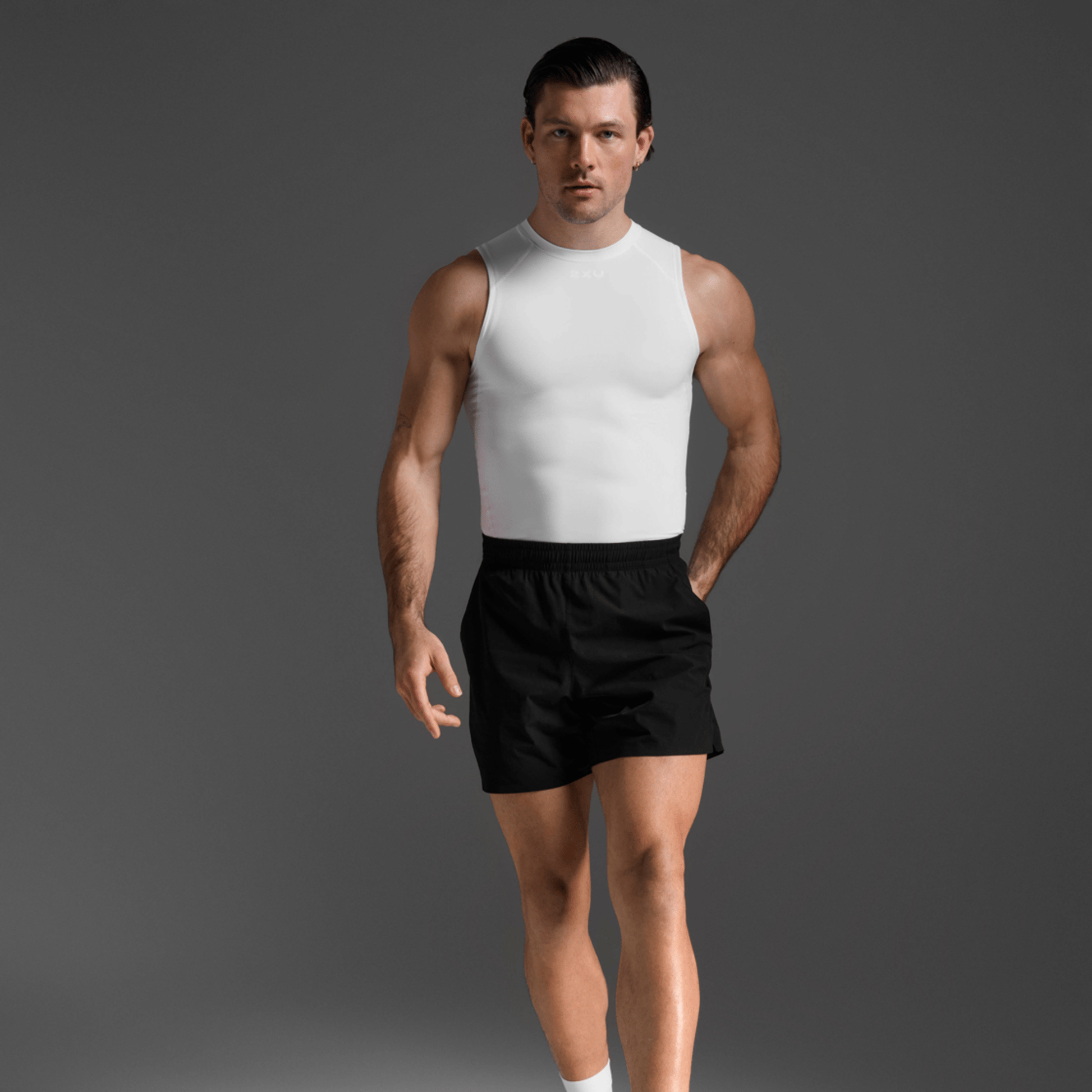 2XU South Africa - Men's Core Compression Sleeveless - White / White