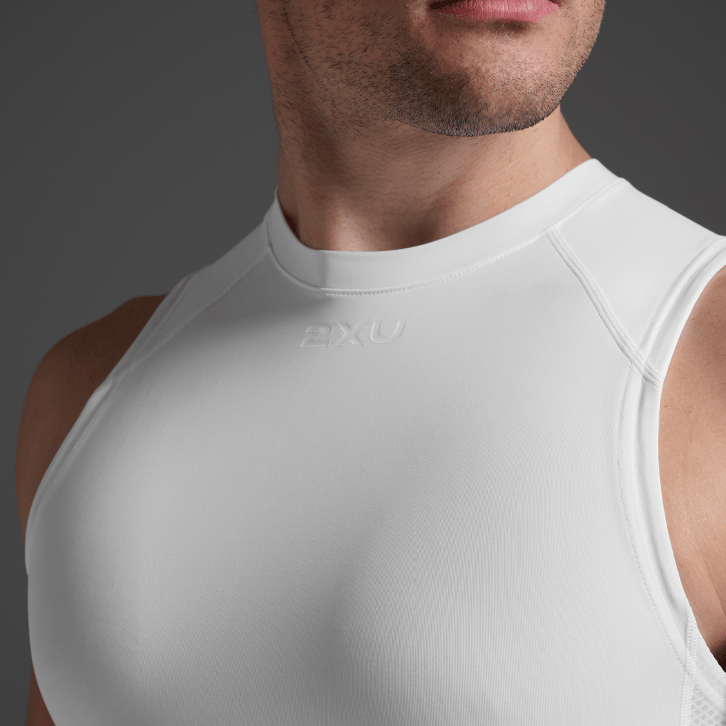 2XU South Africa - Men's Core Compression Sleeveless - White / White