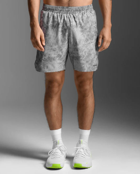 2XU South Africa - Men's Aero 7 Inch Shorts - Weathervane Marble/Blk Reflect