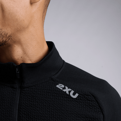 2XU South Africa - Men's Ignition Haptic 1/4 Zip - BLK/SRF