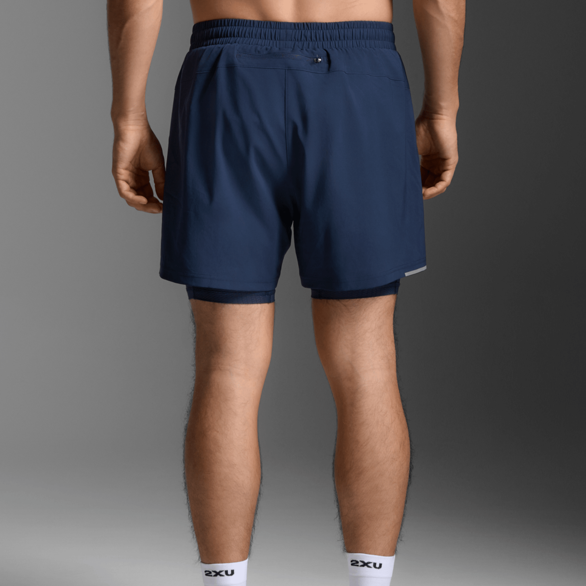 2XU South Africa - Men's Aero Mesh 2 in 1 5 Inch Short - MDN/SRF