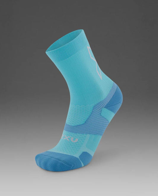 2XU South Africa - Unisex Vectr Light Cushion Crew Socks - Retro Blue/Azure Blue