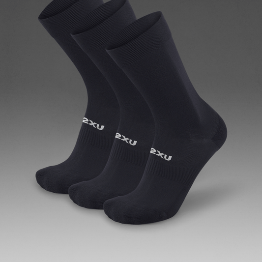 2XU South Africa - Crew Socks 3 Pack - BLK/WHT