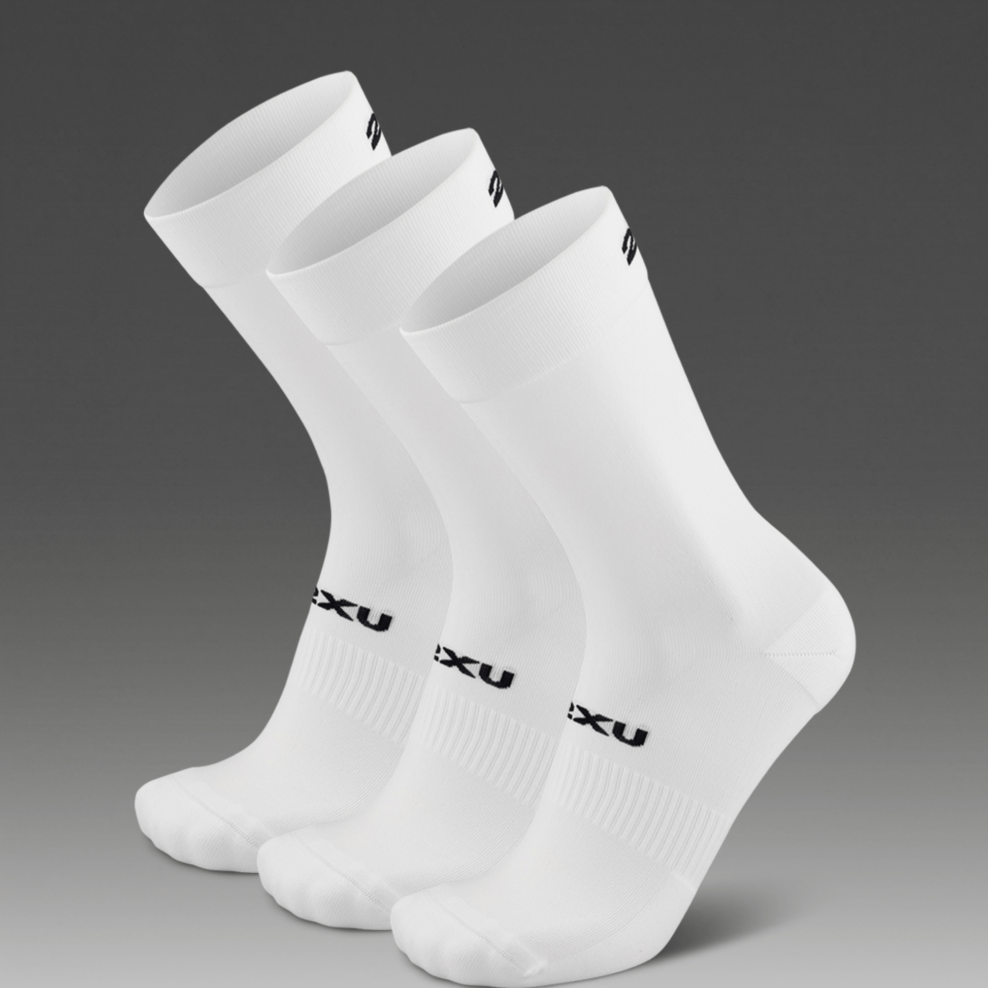 2XU South Africa - Crew Socks 3 Pack - WHT/BLK