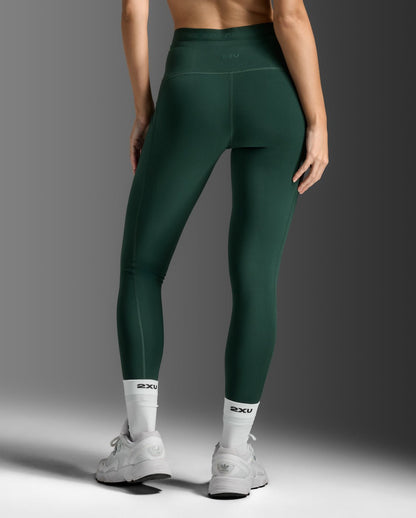 2XU South Africa - Women's Form Stash Hi - Rise Compression Tights - Ever Green/Ever Green