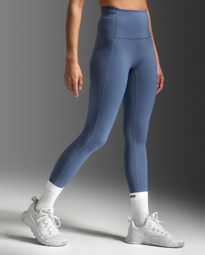 2XU South Africa - Women's Form Stash Hi - Rise Compression Tights - Indigo/Indigo