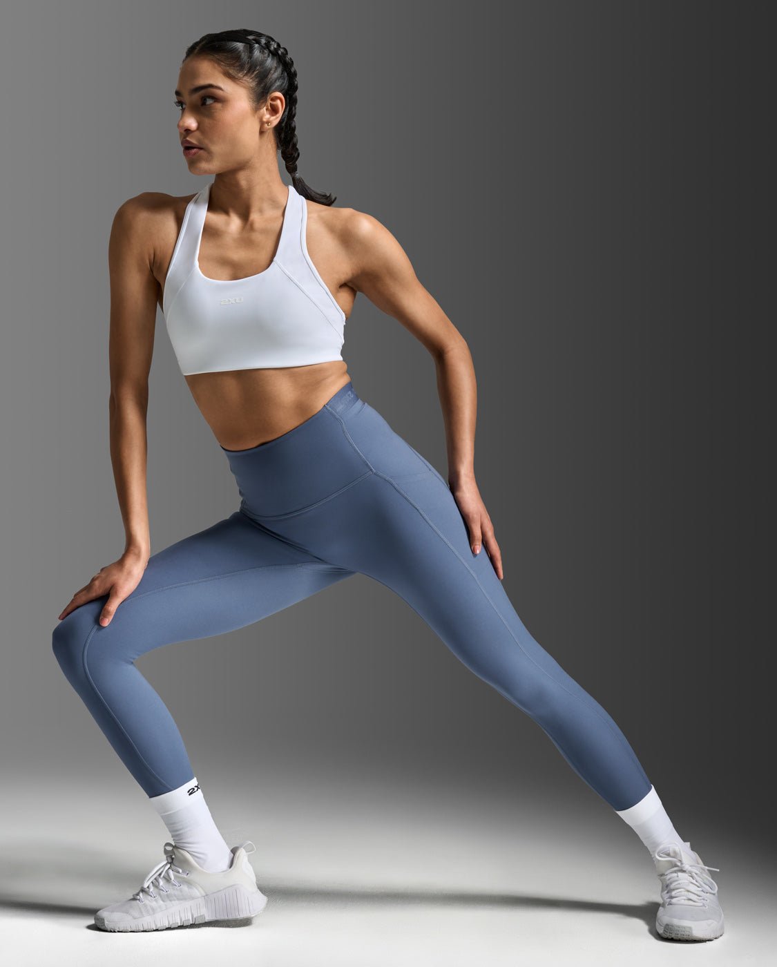 2XU South Africa - Women's Form Stash Hi - Rise Compression Tights - Indigo/Indigo