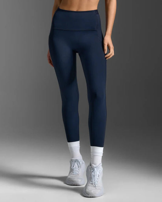 2XU South Africa - Women's Form Stash Hi - Rise Compression Tights - MIDNIGHT/MIDNIGHT