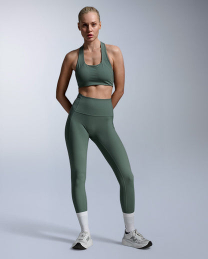 2XU South Africa - Women's Form Stash Hi-Rise Compression Tights - OLIVE LEAF/OLIVE LEAF