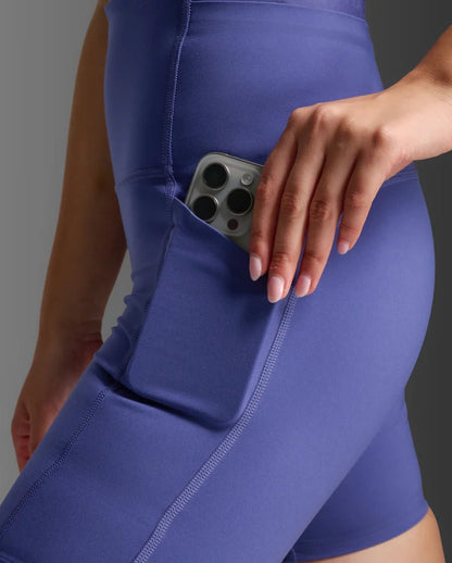 2XU South Africa - Women's Form Stash Hi - Rise Bike Shorts - Future Dusk/Future Dusk