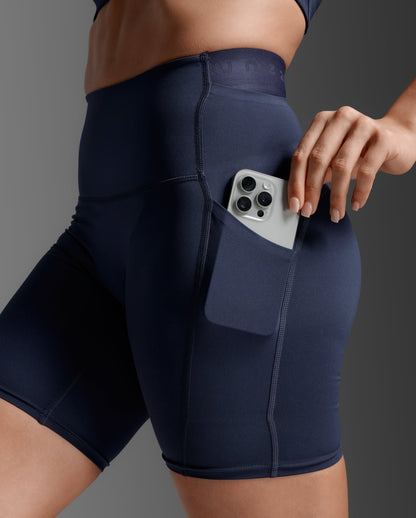 2XU South Africa - Women's Form Stash Hi - Rise Bike Shorts - Midnight/Midnight1
