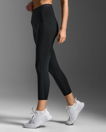 2XU South Africa - Women's Form Stash Hi - Rise Compression 7/8 Tights - BLK/BL1