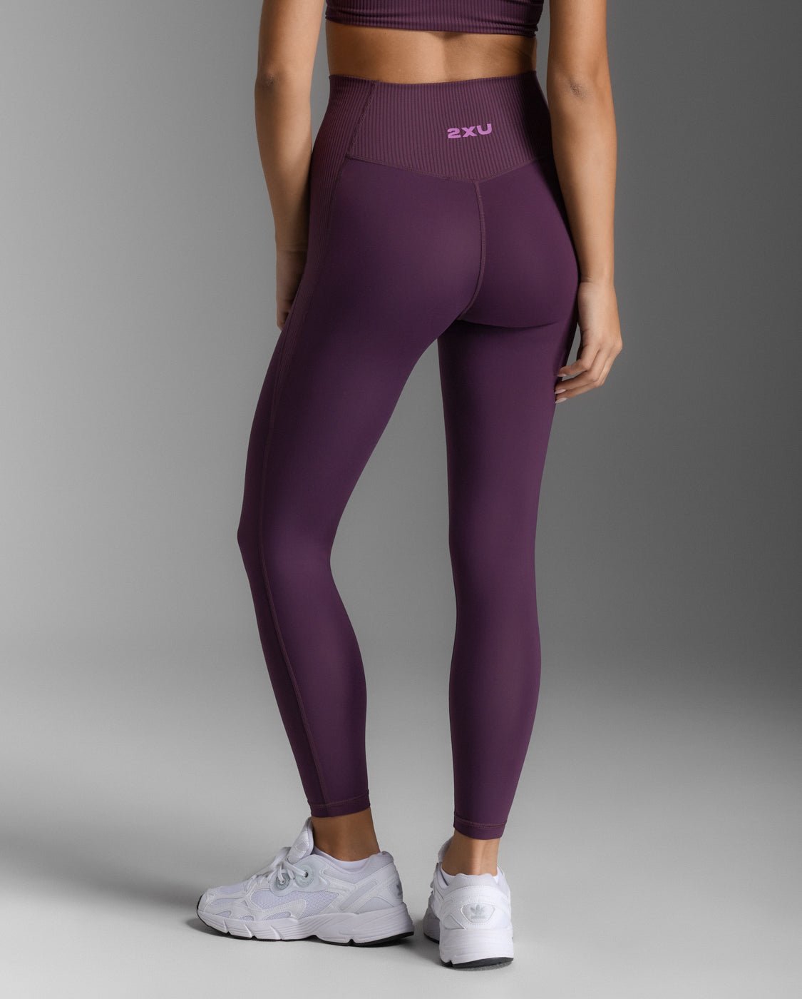 2XU South Africa - Women's Ribbed Hi - Rise Compression Tights - Port/Hyper Violet