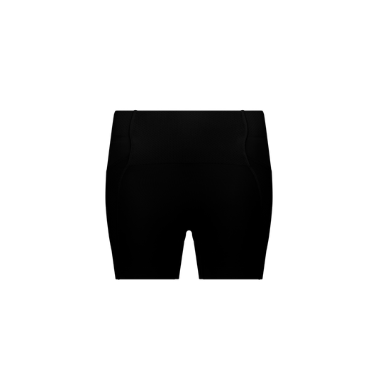 2XU South Africa - Women's Aero Mesh Hi - Rise Comp 4 Inch Short - Black/Silver Reflective