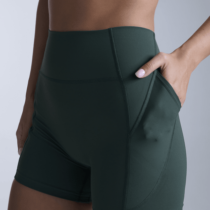 2XU South Africa - Women's Flex Hi - Rise 4in Compression Short - Ever Green / Ever Green