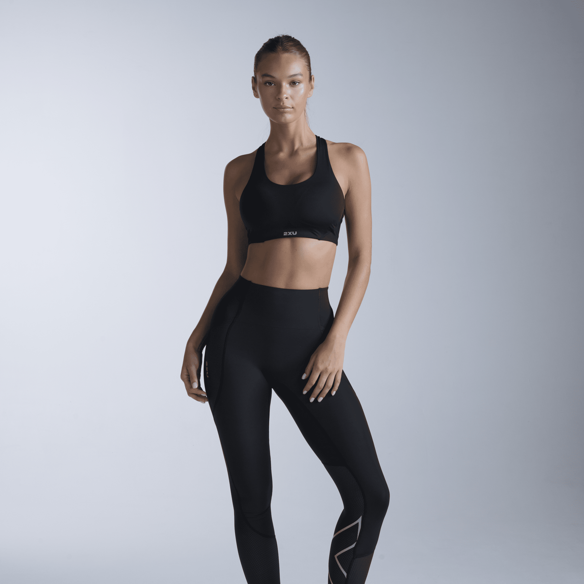 2XU South Africa - Women's Aero Mesh Hi - Rise Compression Tight - Black/Silver Reflective