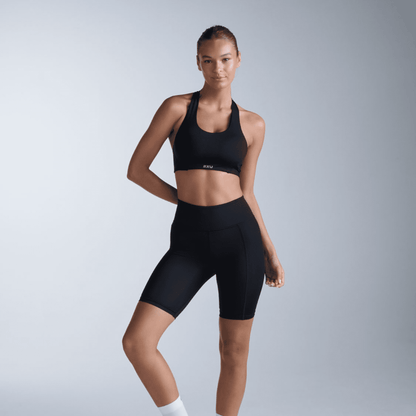 2XU South Africa - Women's Core Hi - Rise Compression 7 Inch Short - Black/Silver