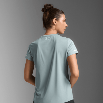 2XU South Africa - Women's Aero Tee - Smoke Blue/White Reflective