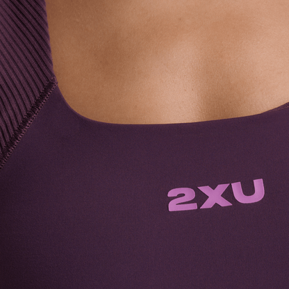 2XU South Africa - Women's Rib Longline Low Impact Bra - Port/Hyper Violet