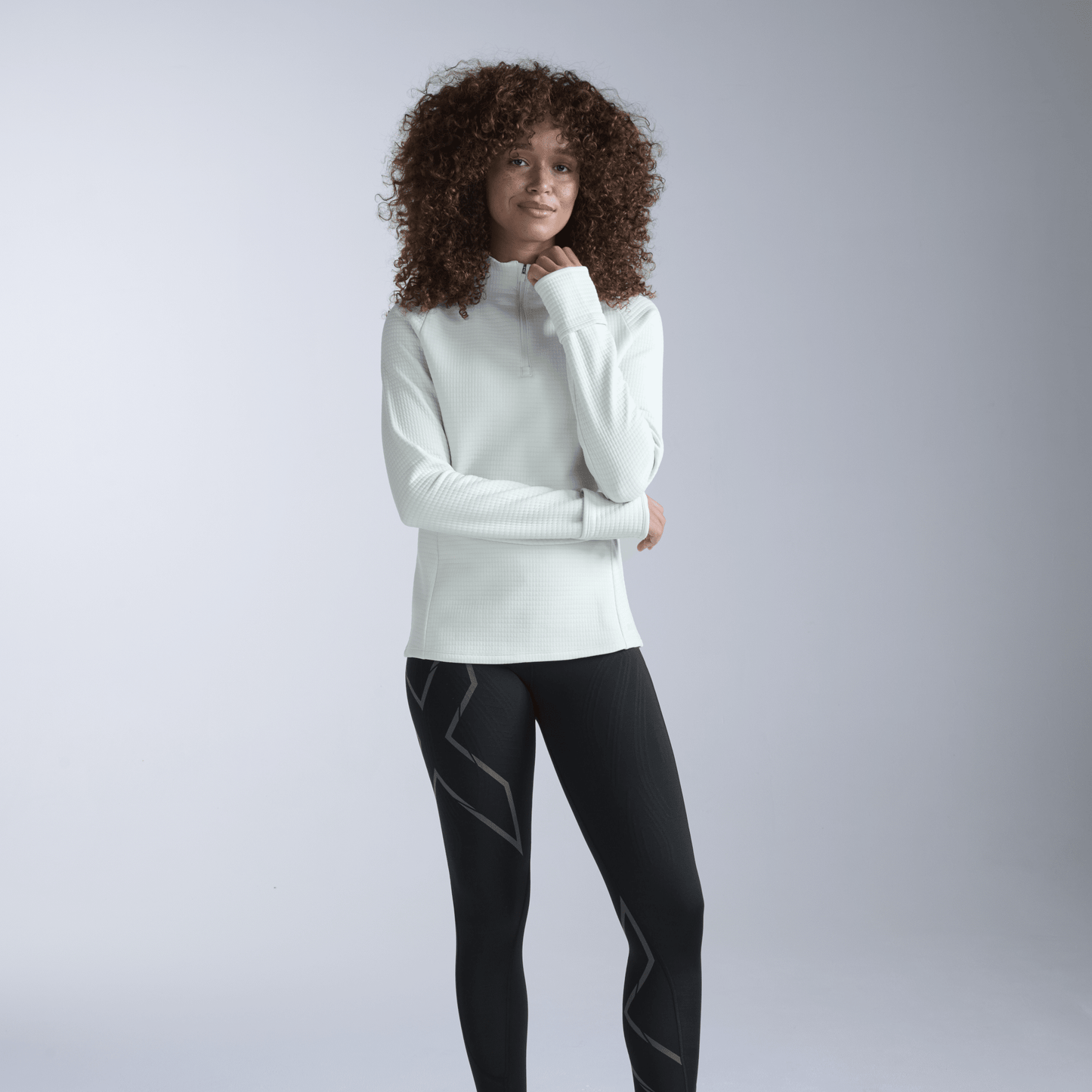 2XU South Africa - Women's Ignition Haptic 1/4 Zip - Mint Dust/Mint Reflective