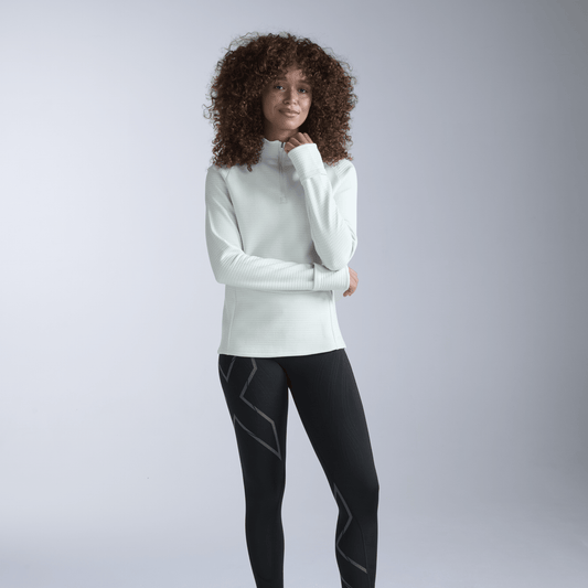 2XU South Africa - Women's Ignition Haptic 1/4 Zip - Mint Dust/Mint Reflective