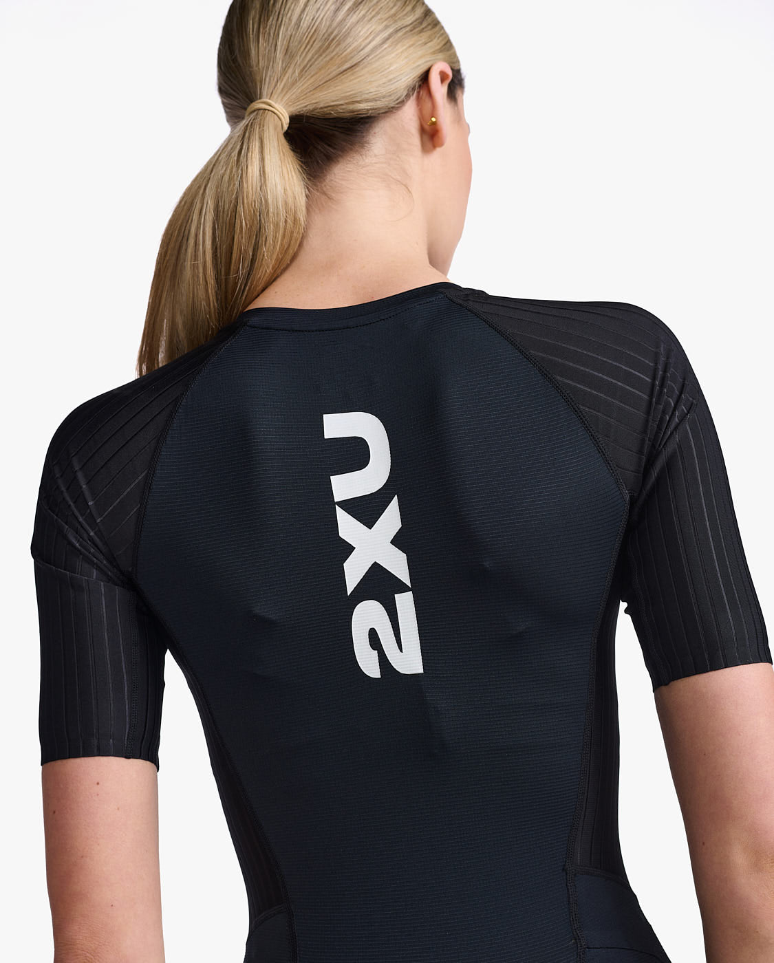 2XU South Africa - Womens Aero Sleeved Trisuit - BLK/WHT