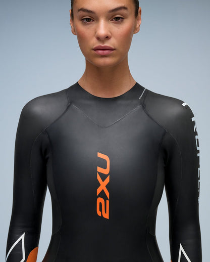 2XU South Africa - Women's Propel:1 Wetsuit - Black/ Solar Orange