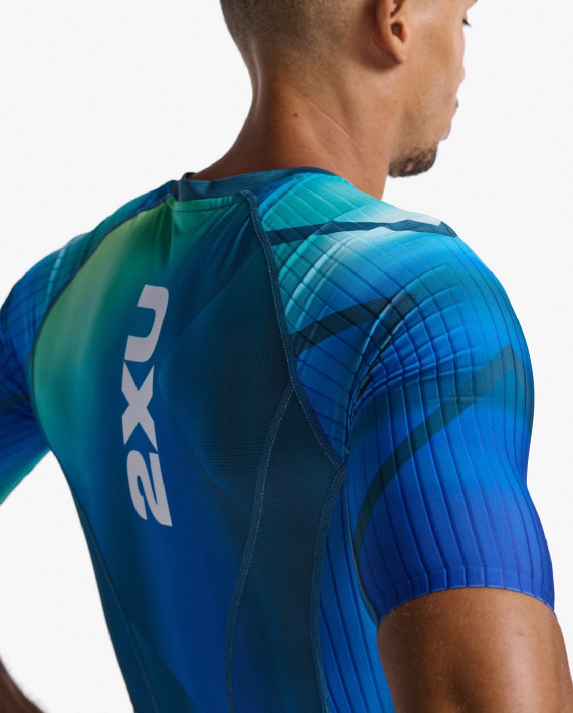 2XU South Africa - Men's Aero Sleeved Trisuit - Spring Green / Majol - Spring Green / Majol