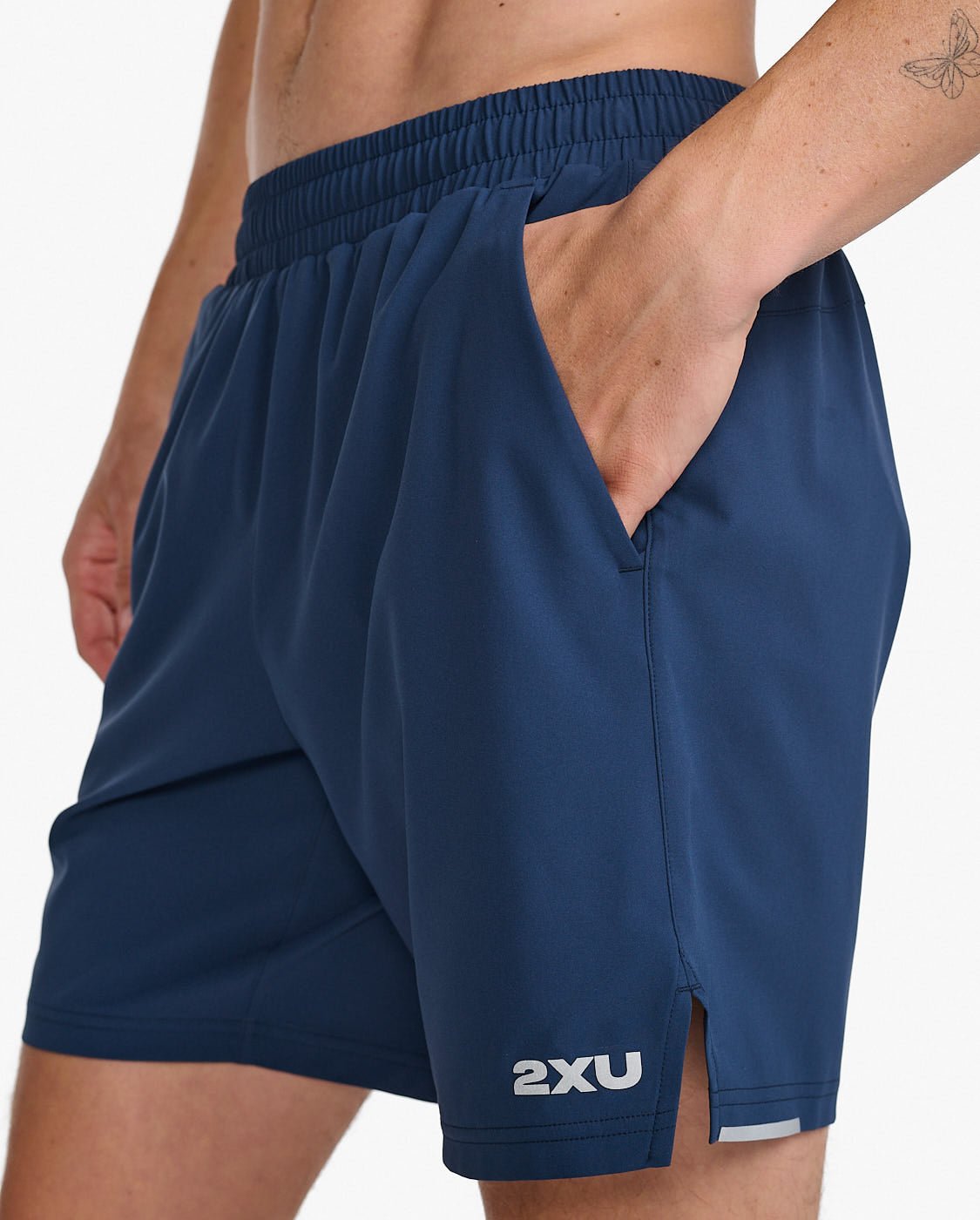 2XU South Africa - Men's Aero 7 Inch Shorts - Midnight / Silver Reflective - Midnight / Silver Reflective