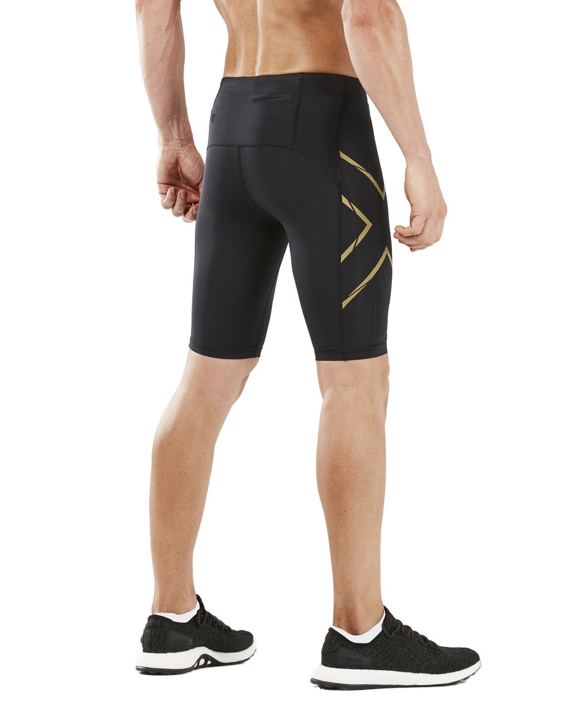 2XU South Africa - Men's Light Speed Compression Shorts - Black / Gold Reflective - Black/Gold Reflective