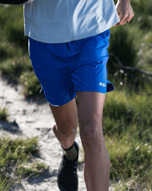 2XU South Africa - Mens Aero 7 Inch Shorts - Surf/Silver Reflective