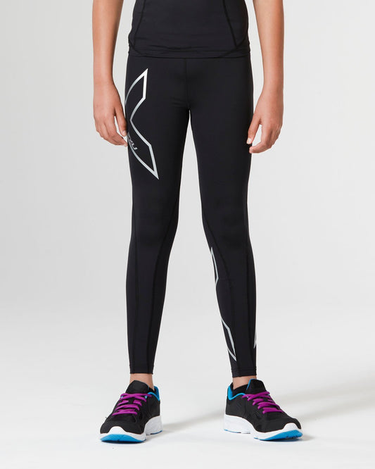 2XU South Africa - Girls' Core Compression Tights - Black/Silver