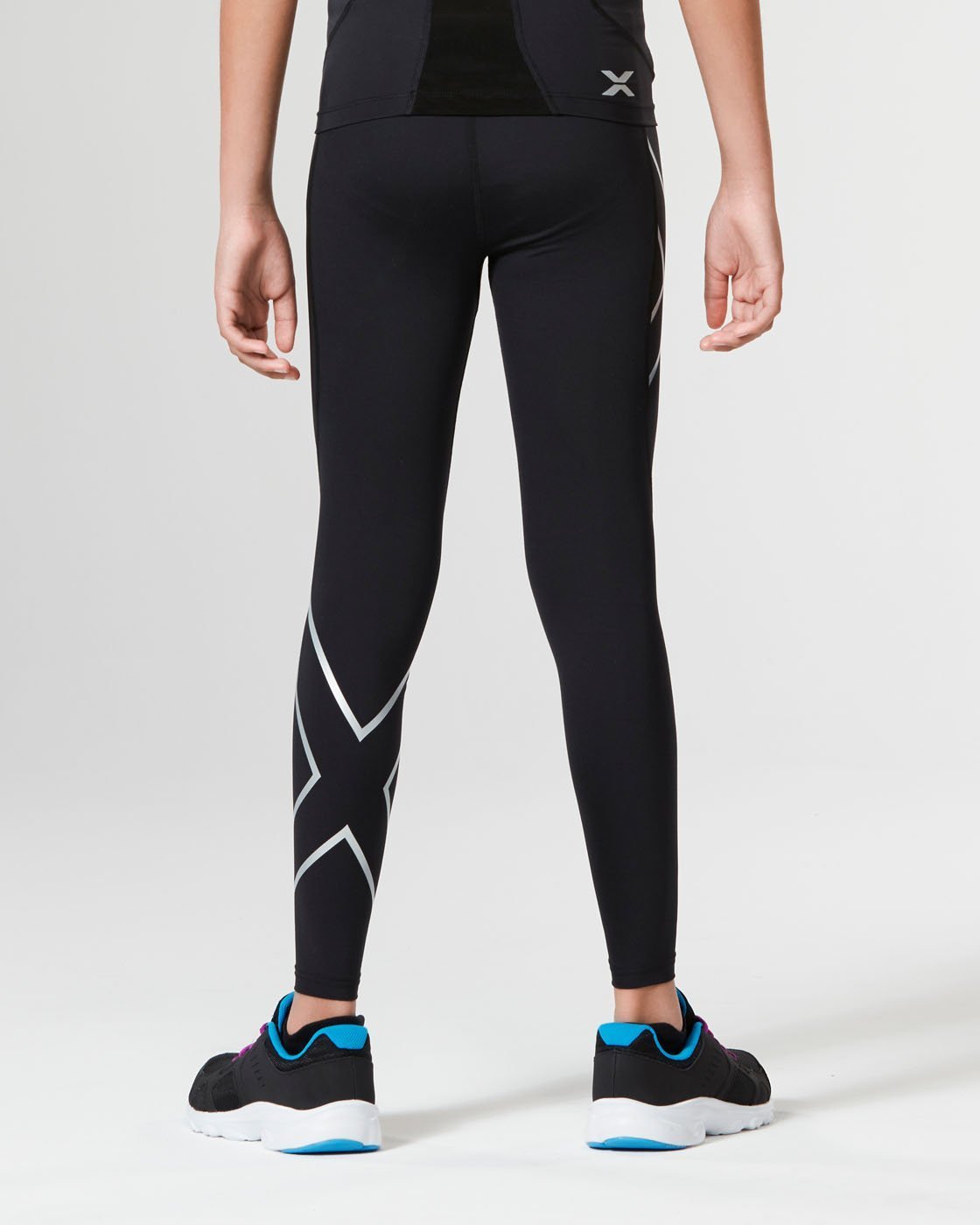 2XU South Africa - Girls' Core Compression Tights - Black/Silver