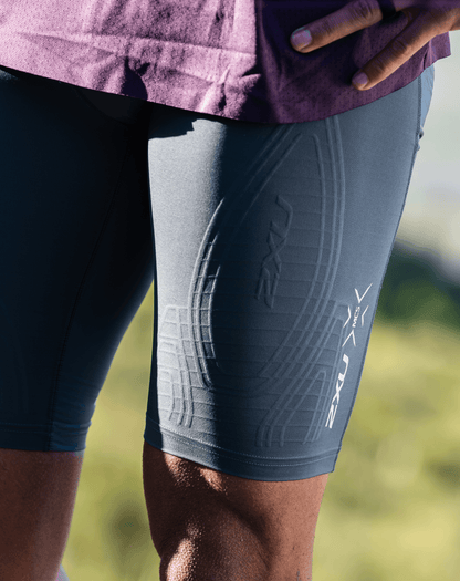 2XU South Africa - Men's Force Compression Shorts - Turbulence/Harbor Mist