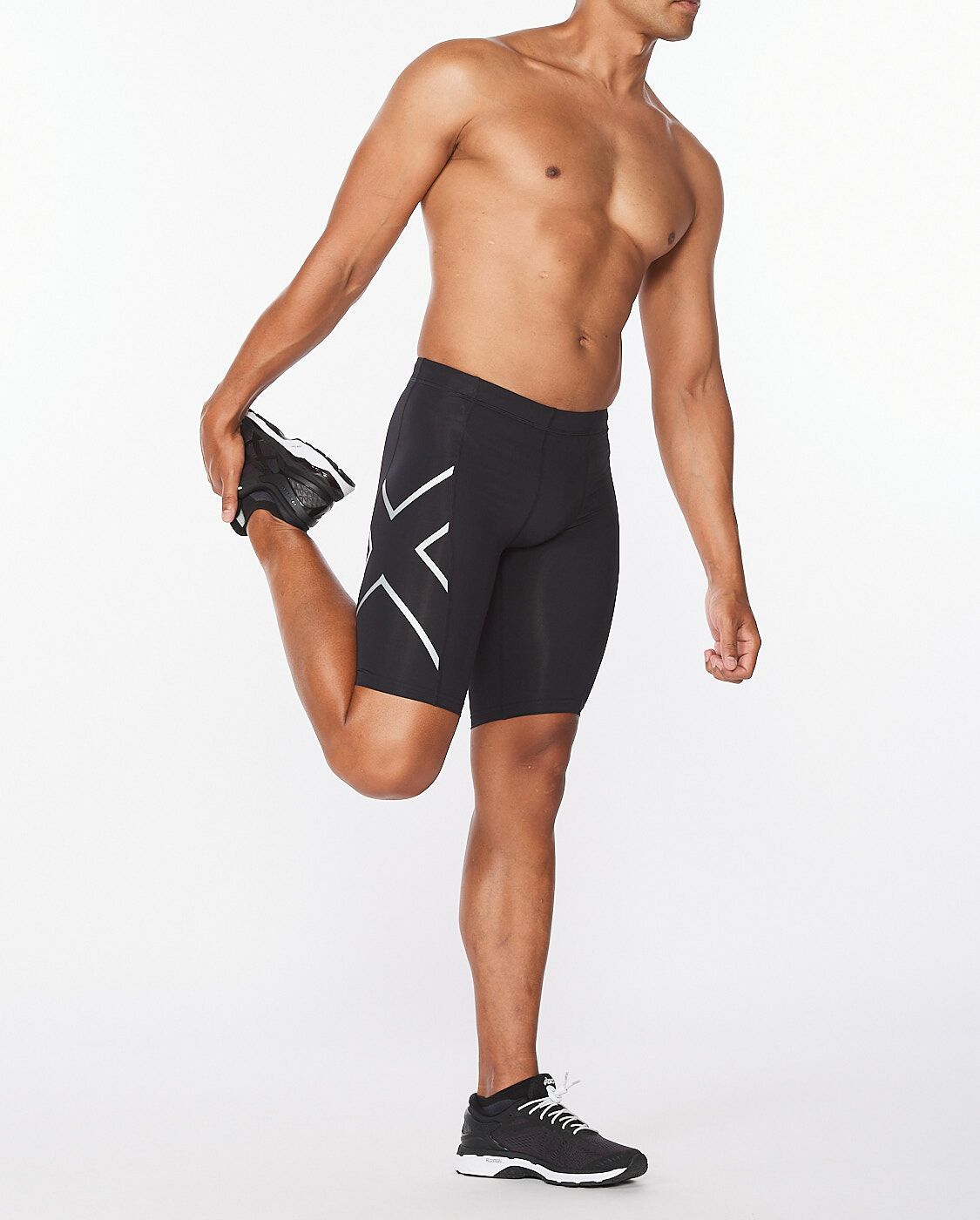 2XU South Africa - Men's Core Compression Shorts - Black - Black/Silver