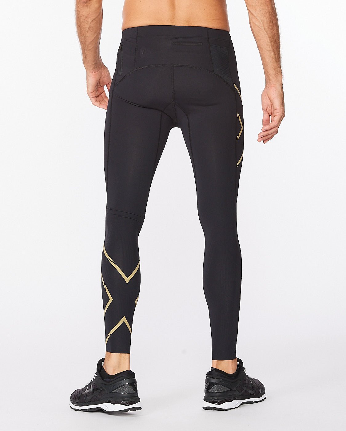 2XU South Africa - Men's Light Speed Compression Tights - Black/Gold Reflective