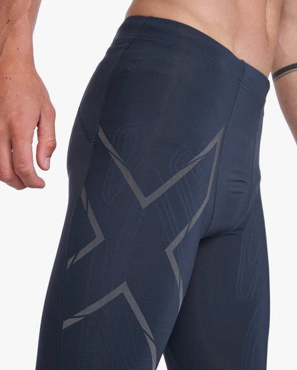 2XU South Africa - Men's Light Speed Compression Tights - India Ink/Black Reflective