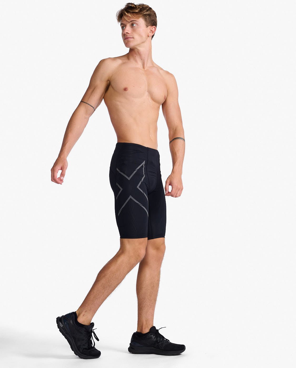 2XU South Africa - Men's Light Speed Compression Shorts - Black/Black Reflective