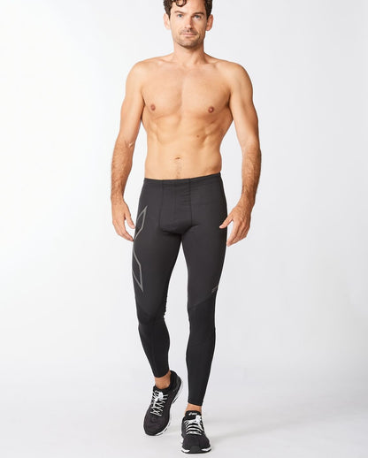 2XU South Africa - Mens Ignition Shield Compression Tights - Black/Black Reflective