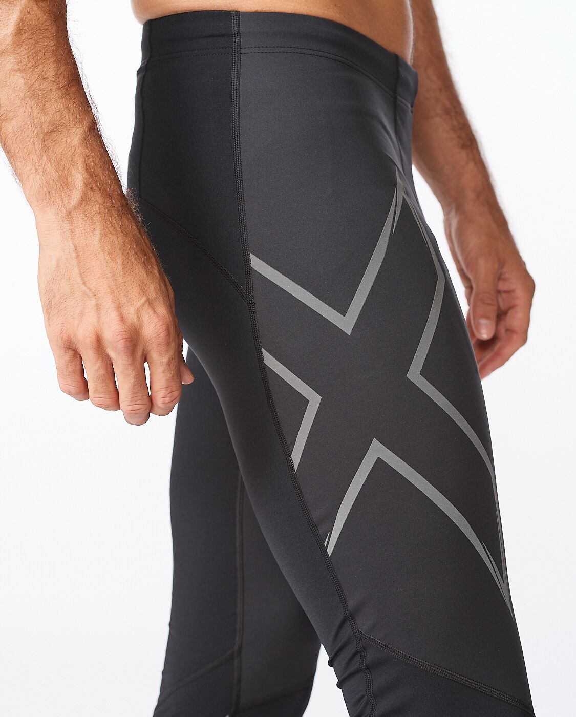 2XU South Africa - Mens Ignition Shield Compression Tights - Black/Black Reflective