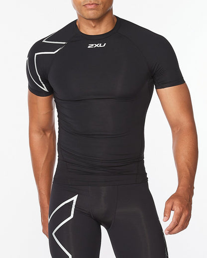 2XU South Africa - Men's Core Compression Short Sleeve - Black/Silver