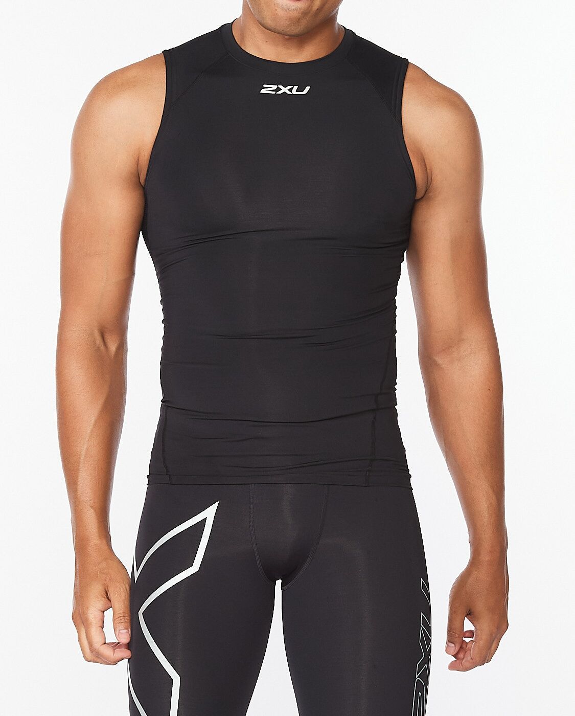 2XU South Africa - Men's Core Compression Sleeveless - Black/Silver