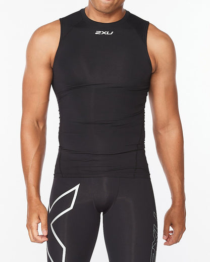 2XU South Africa - Men's Core Compression Sleeveless - Black/Silver