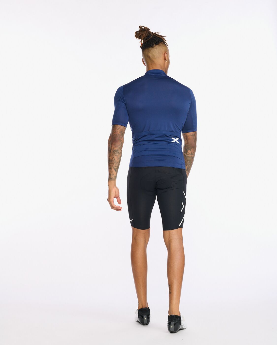 2XU South Africa - Mens Aero Short Sleeve Jersey - Medieval/White Reflective